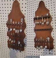28 collector spoons + 2 wooden displays