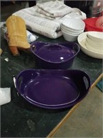 Pair of purple Rachel ray baking dishes.