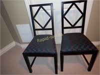 Two Upholstered Seat Wooden Chairs