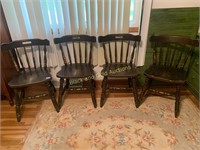 4 Wooden Round Back Chairs