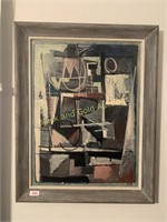 Framed Abstract Oil Painting