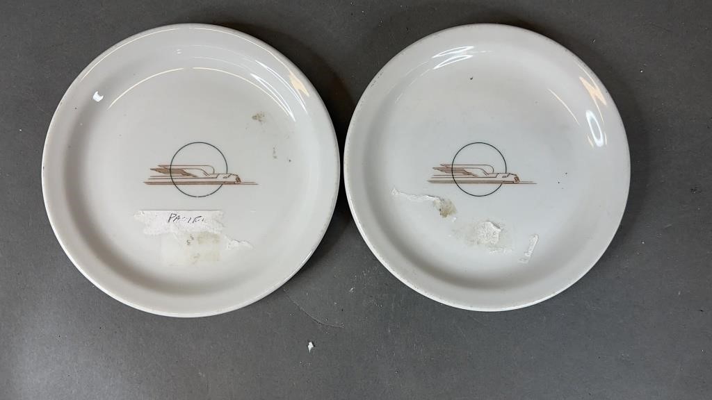 2pc Vtg Union Pacific Ceramic Plates