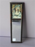 Small Mirror in Rosewood Frame with Lady Print