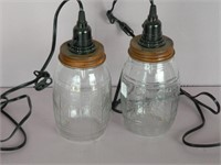 Pair of Large Jar Pendant Lights