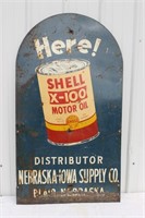 Shell X-100 motor oil Blair, NE-SST 4"x27"