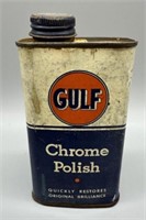 Vintage Tin Gulf Chrome Polish Can - 8 ozs