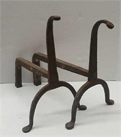 Early Hand-Forged Iron Andirons