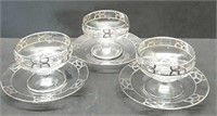(3) Silver Overlay Sherbets And Saucers