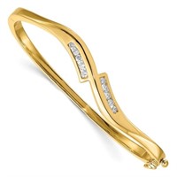 14k- Diamond Hinged Bangle