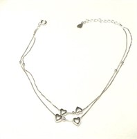 Sterling Silver Heart Ankle Bracelet