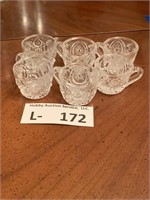 (6) Vintage Pressed Glass Miniature Glasses