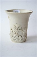 Unusual brush pot/vase, raised image