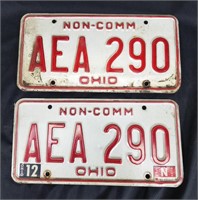 Ohio license plate lot 2
