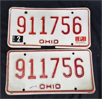 Ohio license plate lot 7