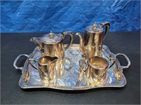 E&C Silver Plates Made in England Tea Set