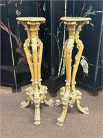 Pair Stunning Chippendale Style Rococo Pedestals