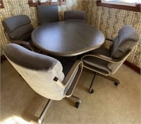 Small Round 42" Kitchen Table w/4 Rolling Chairs