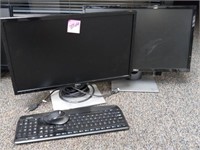 To Dell monitors with keyboard and mouse