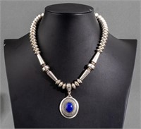 Marco Begaye Sterling Silver Lapis Necklace