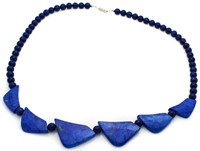 Genuine Blue Lapis Large Fashion Necklace