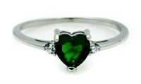 Beautiful Emerald Heart Solitaire Ring