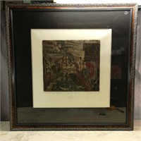 Colored Etching "A Mild Summer Evening" See Pics