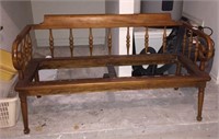 Deep Wood Bench with Rectangular Back