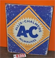 Contemporary A-C tin sign, 16" x 12"
