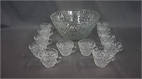 EAPC Glass Pineapple Pattern Punch Bowl Set #2
