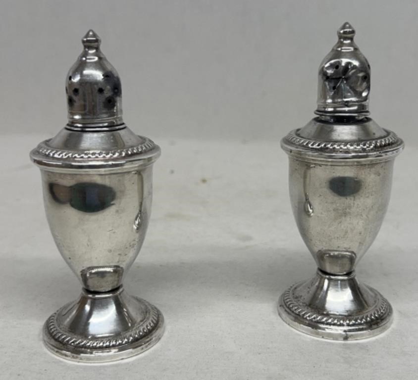Weighted sterling salt and pepper shakers 5 1/4 x