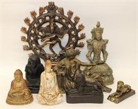 8 Assorted Statues; Loubre, Brass Sphinx, etc