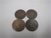 Lot of 4 1900 Indian Head Pennies