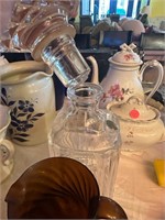 Decanter and Art Glass Pitcher