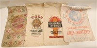 Lot Of 4 Vintage Advertising Seed Bags