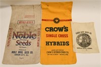 Lot Of 3 Vintage Advertising Seed Bags