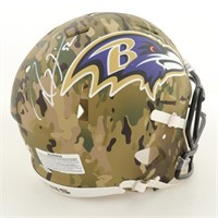 Autographed Ray Lewis Ravens Camo  Helmet