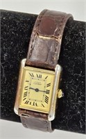 Cartier Tank Vermeil 2415 Gold Plated Ladies Watch