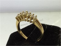 14 k gold ring w/diamonds, size 6