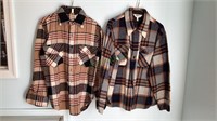 Two men’s wool blend shirt jackets - both are size