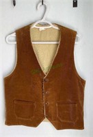 Vintage men’s lined corduroy vest with four