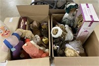 Two Boxes Collector Dolls, Bears Etc.