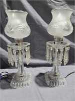 Pair of Decorative Glass Lamps