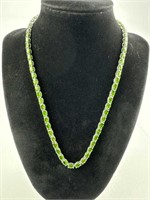 925 Silver Green Stone Tennis Necklace