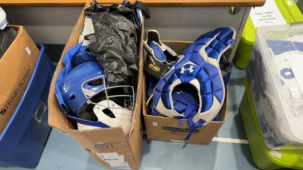 Two boxes of windber football gear