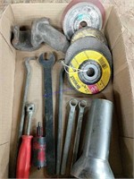 Assorted Wrenches, Sanding Discs And More