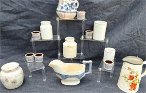 VINTAGE IRONSTONE & POTTERY BUTTER & CREAMERS LOT