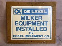 De Laval Milker Equipment Sign on Board