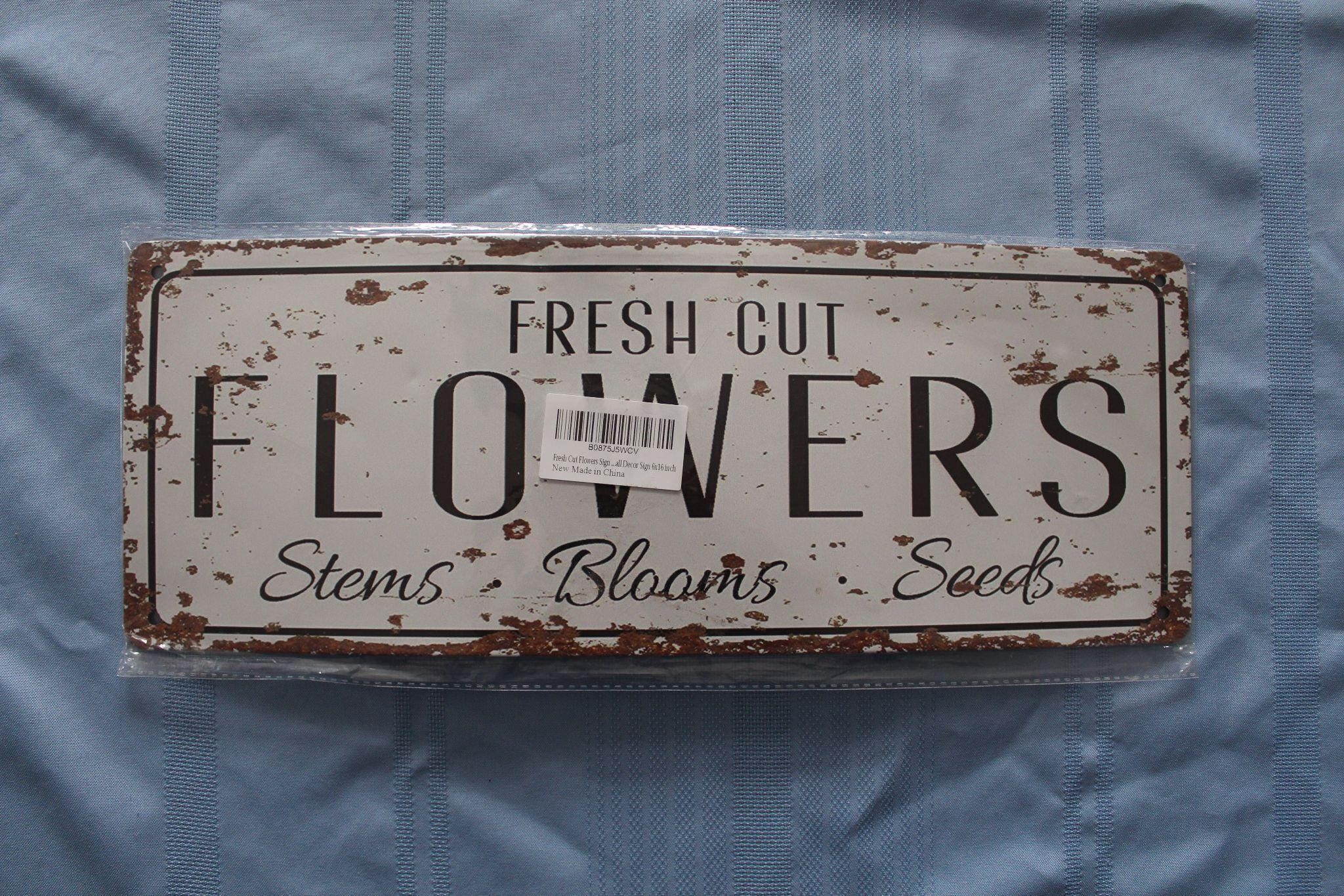 Retro Tin Sign "Fresh Cut Flowers"