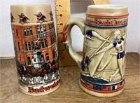 2 Budweiser steins