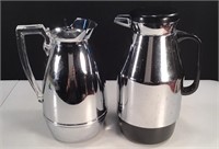 (2) Vintage Stainless Steel Thermos Carafes